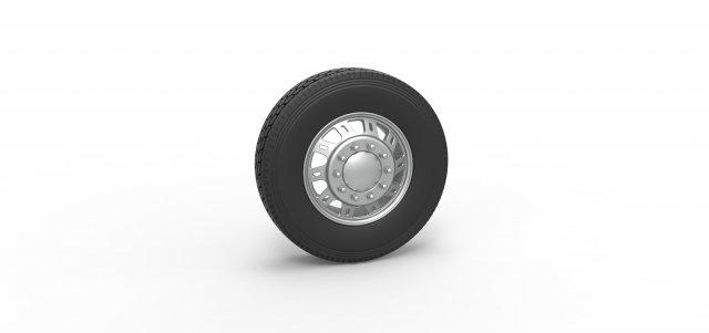 diecast frente personalizadas roda semi caminhão versão 19 escala 1 25 veículo semitruck pneu semiroda brinquedo impressão imprimível 3d print model - Mito3D