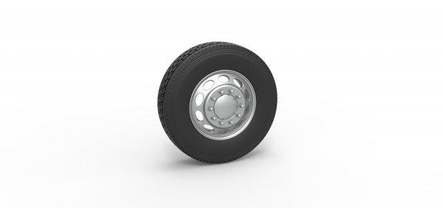 diecast frente personalizadas roda semi caminhão versão 20 escala 1 25 veículo semitruck pneu semiroda brinquedo impressão 3d print model - Mito3D