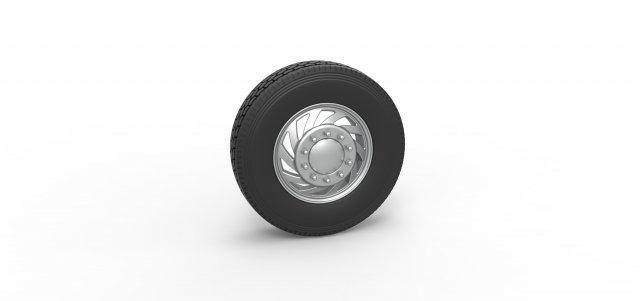 diecast frente personalizadas roda semi caminhão versão 24 escala 1 25 veículo semitruck pneu semiroda brinquedo impressão imprimível 3d print model - Mito3D