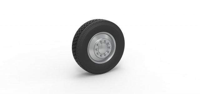 diecast frente personalizadas roda semi caminhão versão 2 escala 1 25 veículo semitruck pneu semiroda brinquedo impressão imprimível 3d print model - Mito3D