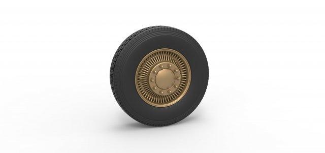diecast frente personalizadas fio roda semi caminhão escala 1 25 veículo semitruck pneu semiroda brinquedo impressão imprimível arame 3d print model - Mito3D