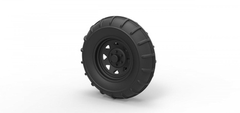 Guss-Vorderrad-Schmutz-dragster Rad Reifen Teil Fahrzeug drucken bedruckbar ist diecast - Spielzeug dragster sport Schmutz dirtdragster 3d print model - Mito3D