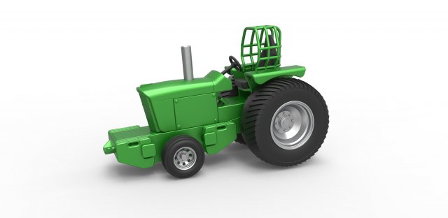 diecast fun short pulling tractor john deere 6030 pro stock scale 1 25 johndeere 4620 pullingtractor tractorpulling puller drag dragster prostock toy scaled print printable 3D print model - Mito3D