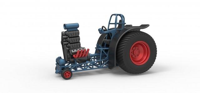 diecast fun short super modified pulling tractor version 2 scale 1 25 vehicle pullingtractor tractorpulling puller drag dragster v8 supermodified funny toy scaled print printable 3d print model - Mito3D