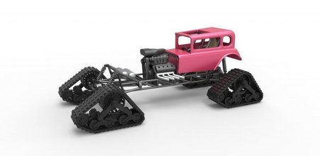 diecast hot rod on tracks scale 1 to 25 3d print model in vehicle 3dexport hotrod concept track tracked v8 offroad allterrain scaled toy 3d print model - Mito3D