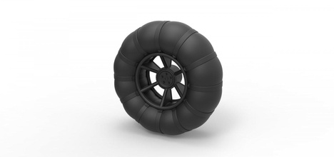 diecast low-pressure wheel 3d print model in automotive 3dexport tire vehicle printable toy lowpressure 3d print model - Mito3D