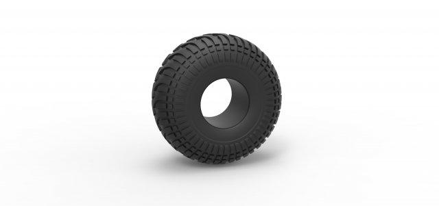 diecast low pressure tire 10 scale 1 25 vehicle tyre wheel offroad allterrain lowpressure scaled toy print printable 3d print model - Mito3D
