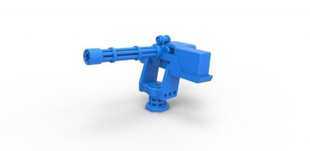 fundido presión Ametralladora torreta escala 1 25 máquinagurret cañón escamoso juguete impresión imprimible 3d print model - Mito3D