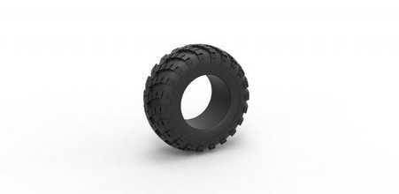 diecast military kraz tire vid-201 scale 1 25 tyre wheel army offroad allterrain vid201 scaled toy print printable 3d print model - Mito3D