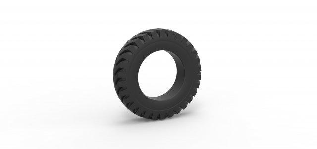 diecast military tire 10 scale 1 25 vehicle tyre wheel army offroad allterrain scaled toy print printable 3d print model - Mito3D