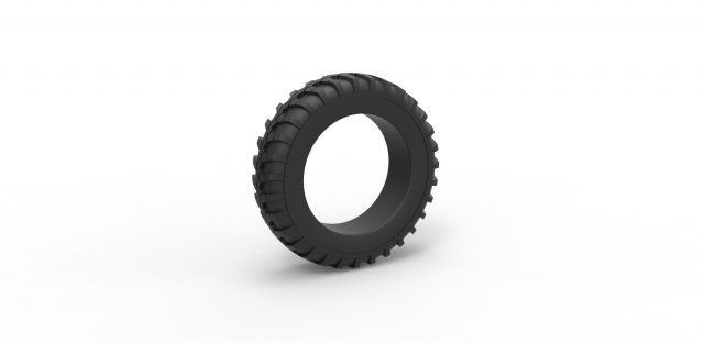diecast military tire 5 scale 1 to 10 3d print model in vehicle 3dexport tyre wheel oldschool scaled toy printable offroad allterrain 3D print model - Mito3D