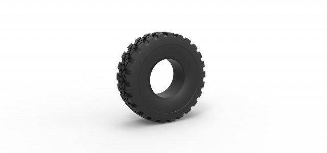 diecast military truck tire 11 scale 1 to 25 3d print model in vehicle 3dexport tyre scaled toy printable army offroad allterrain 3d print model - Mito3D
