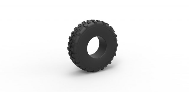diecast militares caminhão pneu 7 escala 1 to 25 3d impressão modelo in veículo 3dexport roda exército estrada terreno brinquedo imprimível 3D print model - Mito3D