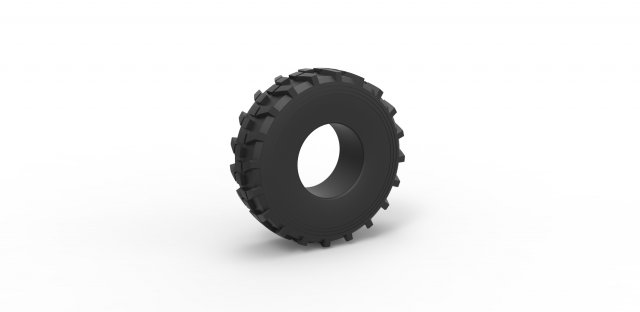 diecast military truck tire 8 scale 1 25 tyre wheel army offroad allterrain scaled toy print printable 3D print model - Mito3D