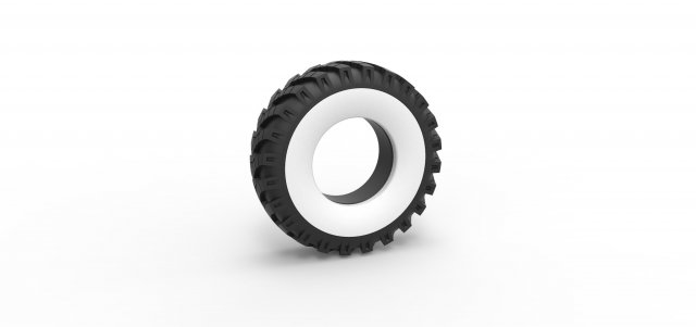 diecast military ural whitewall tire oi-25 scale 1 25 vehicle tyre wheel army oi25 whitewalltire offroad allterrain scaled toy print printable 3D print model - Mito3D
