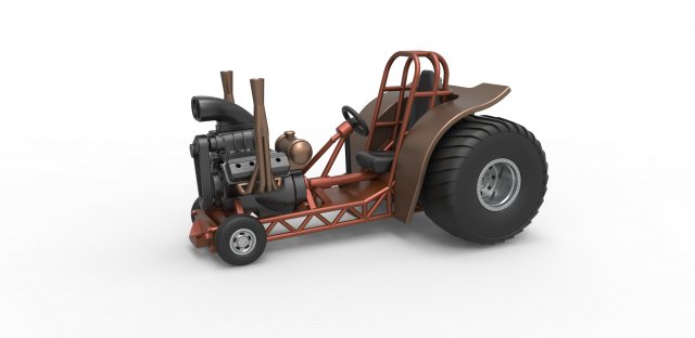 diecast mini rod pulling tractor 2 scale 1 25 pullingtractor puller minipuller minirod minirodpuller minirodtractor drag dragster v8 race toy scaled print printable 3D print model - Mito3D