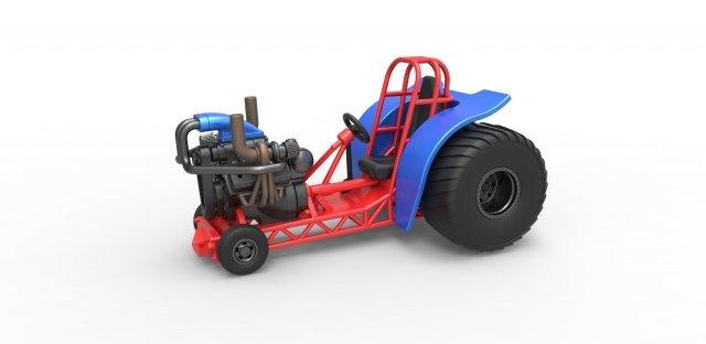 diecast mini rod pulling tractor 6 scale 1 25 3d print model vehicle pullingtractor puller minipuller minirod minirodpuller minirodtractor drag dragster v8 turbo race toy scaled printable 3d print model - Mito3D