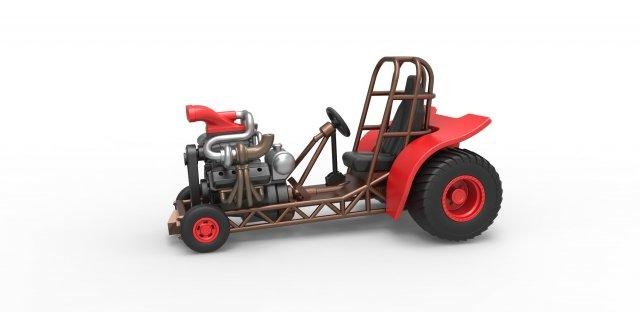 diecast mini rod pulling tractor 7 scale 1 25 3d print model vehicle pullingtractor puller minipuller minirod minirodpuller minirodtractor drag dragster v8 turbo race toy scaled printable 3d print model - Mito3D