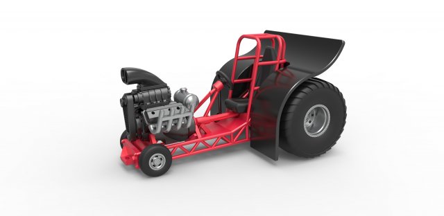 pressofuso mini asta tirando trattore scala 1 25 pulltractor estrattore miniestrattore miniasta per aste canne trascinare dragster gara sport v8 giocattolo ridimensionato Stampa stampabile 3D print model - Mito3D
