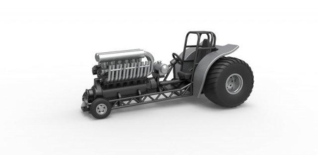 döküm mini kamış çekme traktör v12 motor ölçek 1 25 Çeken çektirme çekici çubuk sürüklemek dragster yarış spor oyuncak ölçekli Yazdır 3d print model - Mito3D