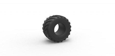 diecast monster jam tire 10 scale 1 25 tyre wheel monstertruck monstertruckwheel megatruck monsterjam scaled toy print printable 3d print model - Mito3D