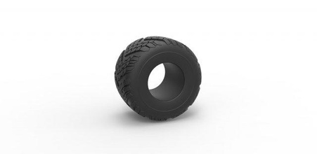 diecast monster jam tire 13 scale 1 25 tyre wheel monstertruck monstertruckwheel megatruck monsterjam scaled toy print printable 3d print model - Mito3D