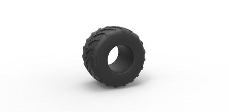 diecast monster jam tire 17 scale 1 25 tyre wheel monstertruck monstertrucktire megatruck monsterjam scaled toy print printable 3d print model - Mito3D