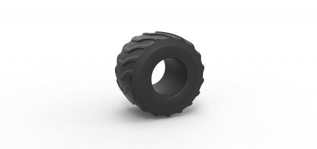 diecast monster jam tire 21 scale 1 25 vehicle tyre wheel monstertruck monstertrucktire megatruck monsterjam scaled toy print printable 3d print model - Mito3D