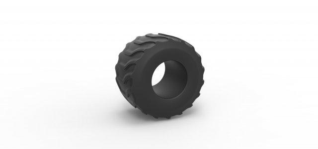diecast monster jam tire 22 scale 1 25 vehicle tyre wheel monstertruck monstertrucktire megatruck monsterjam scaled toy print printable 3d print model - Mito3D