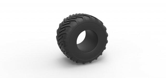diecast monster jam tire 23 scale 1 25 vehicle tyre wheel monstertruck monstertrucktire megatruck monsterjam scaled toy print printable 3d print model - Mito3D