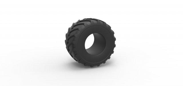 diecast monster jam tire 24 scale 1 25 vehicle tyre wheel monstertruck monstertrucktire megatruck monsterjam scaled toy print printable 3d print model - Mito3D
