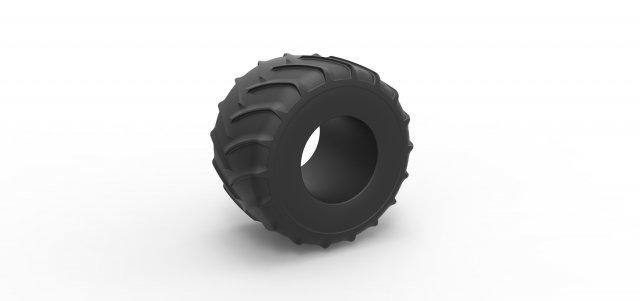 diecast monster jam tire 25 scale 1 vehicle tyre wheel monstertruck monstertrucktire megatruck monsterjam scaled toy print printable 3d print model - Mito3D
