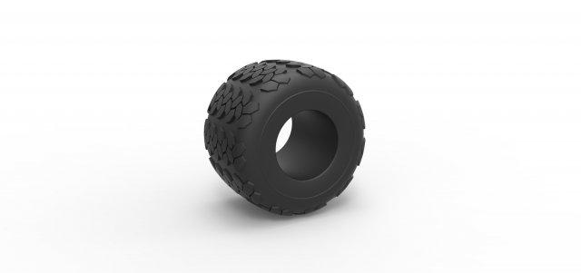 diecast monster jam tire 27 scale 1 25 vehicle tyre wheel monstertruck monstertrucktire megatruck monsterjam scaled toy print printable 3d print model - Mito3D