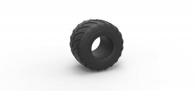 diecast monster jam tire 28 scale 1 25 vehicle tyre wheel monstertruck monstertrucktire megatruck monsterjam scaled toy print printable 3d print model - Mito3D