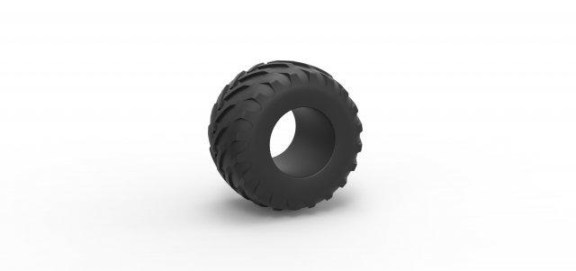 diecast monster jam tire 29 scale 1 25 vehicle tyre wheel monstertruck monstertrucktire megatruck monsterjam scaled toy print printable 3d print model - Mito3D
