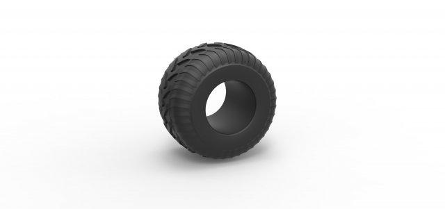 diecast monster jam tire 30 scale 1 25 vehicle tyre wheel monstertruck monstertrucktire megatruck monsterjam scaled toy print printable 3d print model - Mito3D