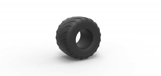 diecast monster jam tire 31 scale 1 25 vehicle tyre wheel monstertruck monstertrucktire megatruck monsterjam scaled toy print printable 3d print model - Mito3D