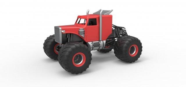 diecast monster tow truck scale 1 25 vehicle monstertruck monsterjam megatruck 4x4 v8 awd offroad allterrain scaled toy print printable 3d print model - Mito3D