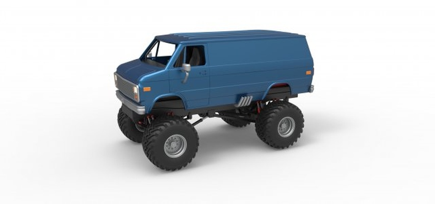 fundido presión monstruo camión camioneta versión 2 escala 1 to 25 3d impresión modelo in vehículo 3dexport monstruos megacamión v8 cáscara clásico escamoso juguete imprimible 3d print model - Mito3D