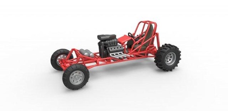 moulé pression boue dragster échelle 1 25 traîne sport course courses v8 jouet escaladé impression imprimable route terrain 3d print model - Mito3D