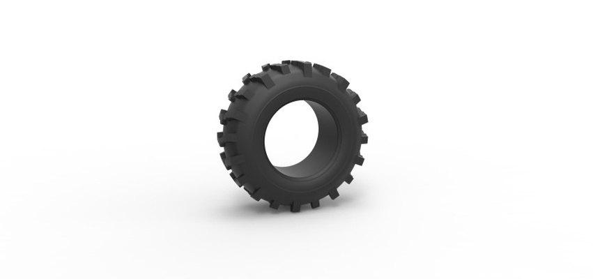 moulé pression boue dragster pneu 4 échelle 1 to 25 3d impression modèle in véhicule 3dexport traîne jouet escaladé imprimable 3d print model - Mito3D