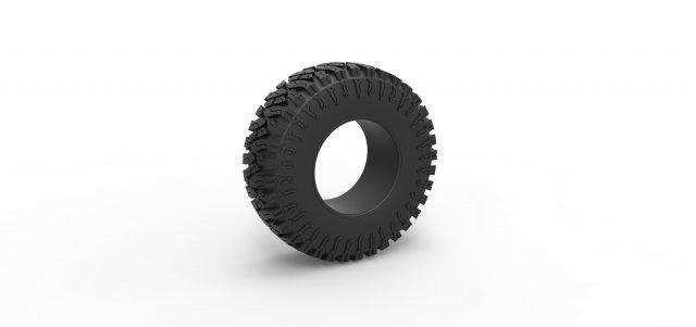 diecast offroad tire 103 scale 1 25  vehicle tire tyre wheel diecast offroad allterrain scaled toy print printable  3d print model - Mito3D