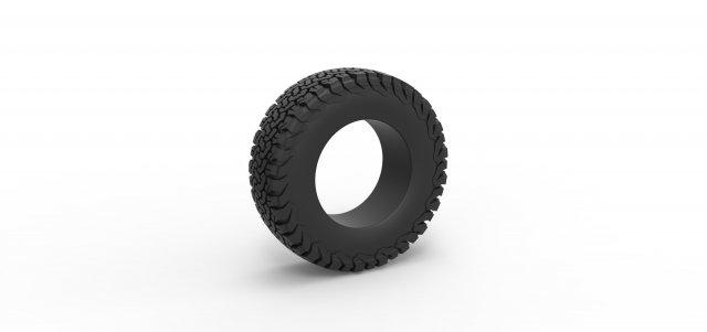 diecast offroad tire 107 scale 1 25 vehicle tyre wheel allterrain scaled toy print printable 3d print model - Mito3D