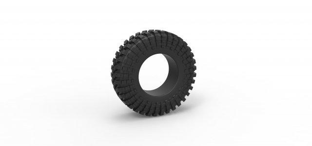 diecast offroad tire 109 scale 1 25  vehicle tire tyre wheel diecast offroad allterrain scaled toy print printable  3d print model - Mito3D