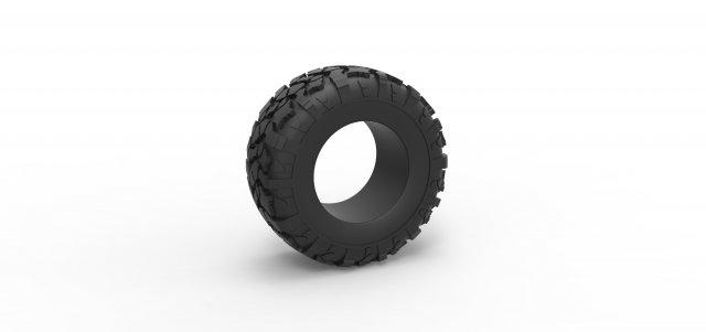 diecast offroad tire 114 scale 1 25 vehicle tyre wheel mud mudtire allterrain scaled toy print printable 3d print model - Mito3D