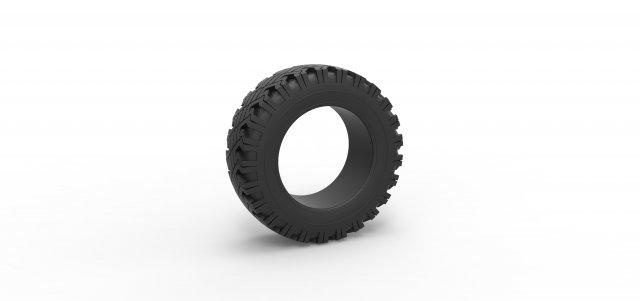 diecast estrada pneu 116 escala 1 25 veículo roda lama empregado terreno brinquedo impressão imprimível 3d print model - Mito3D