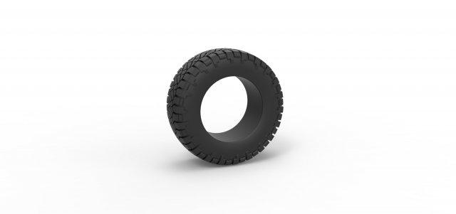 diecast offroad tire 117 scale 1 25  vehicle tire tyre wheel diecast offroad scaled toy print printable  3d print model - Mito3D
