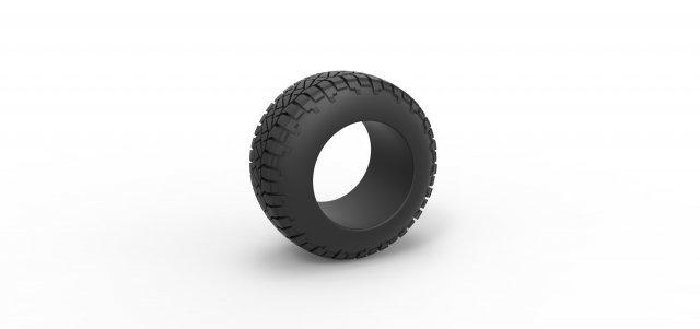 diecast offroad tire 118 scale 1 25 vehicle tyre wheel scaled toy print printable stretched stretchedtire 3d print model - Mito3D
