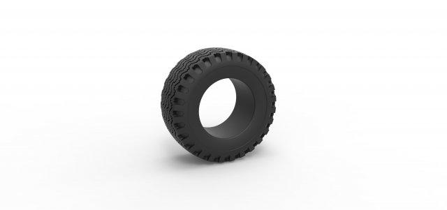 diecast offroad tire 119 scale 1 25  vehicle tire tyre wheel diecast offroad scaled toy print printable  3d print model - Mito3D