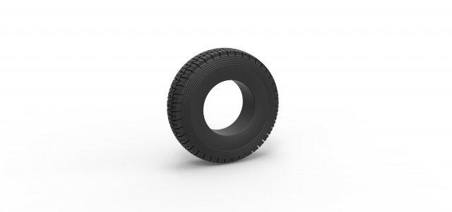 diecast offroad tire 121 scale 1 25 vehicle tyre wheel scaled toy print printable 3d print model - Mito3D